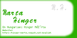 marta hinger business card